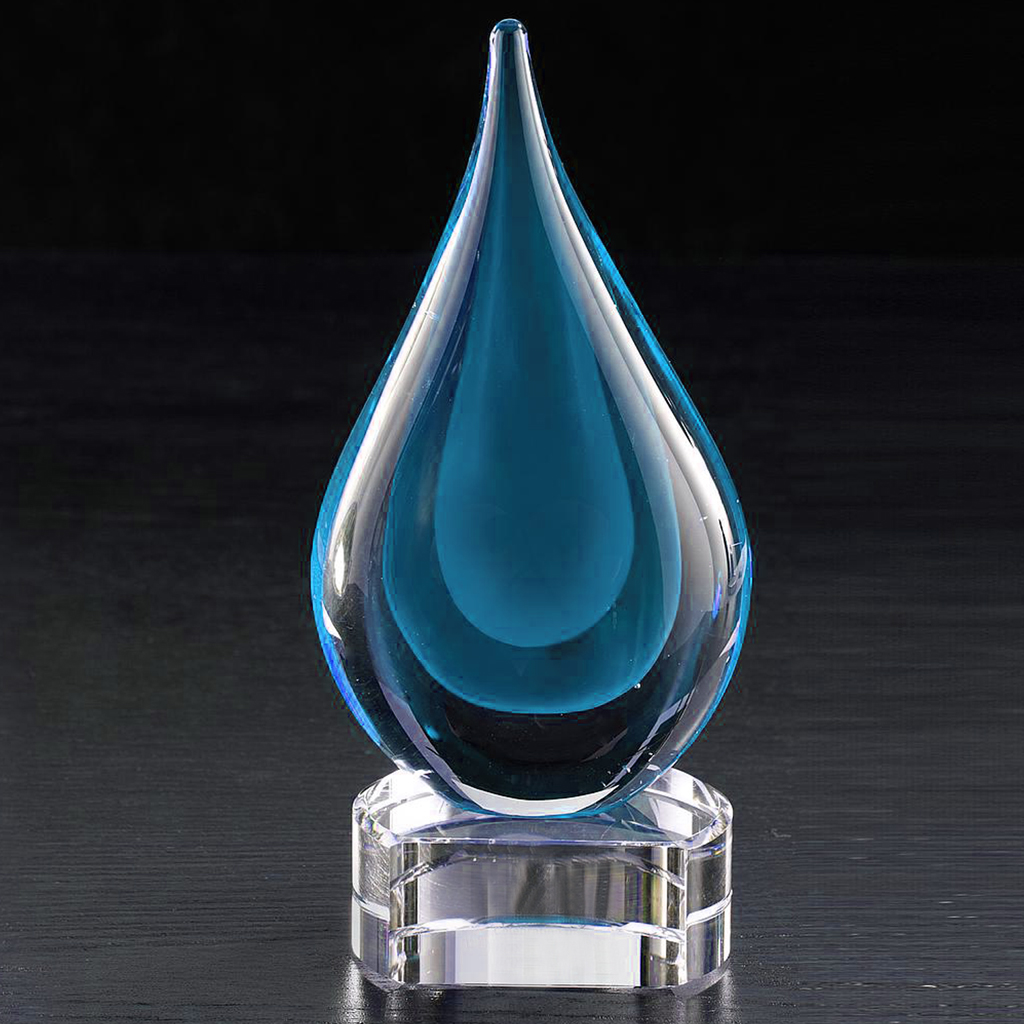 Fusion Art Glass Award w/ Blue Base 1