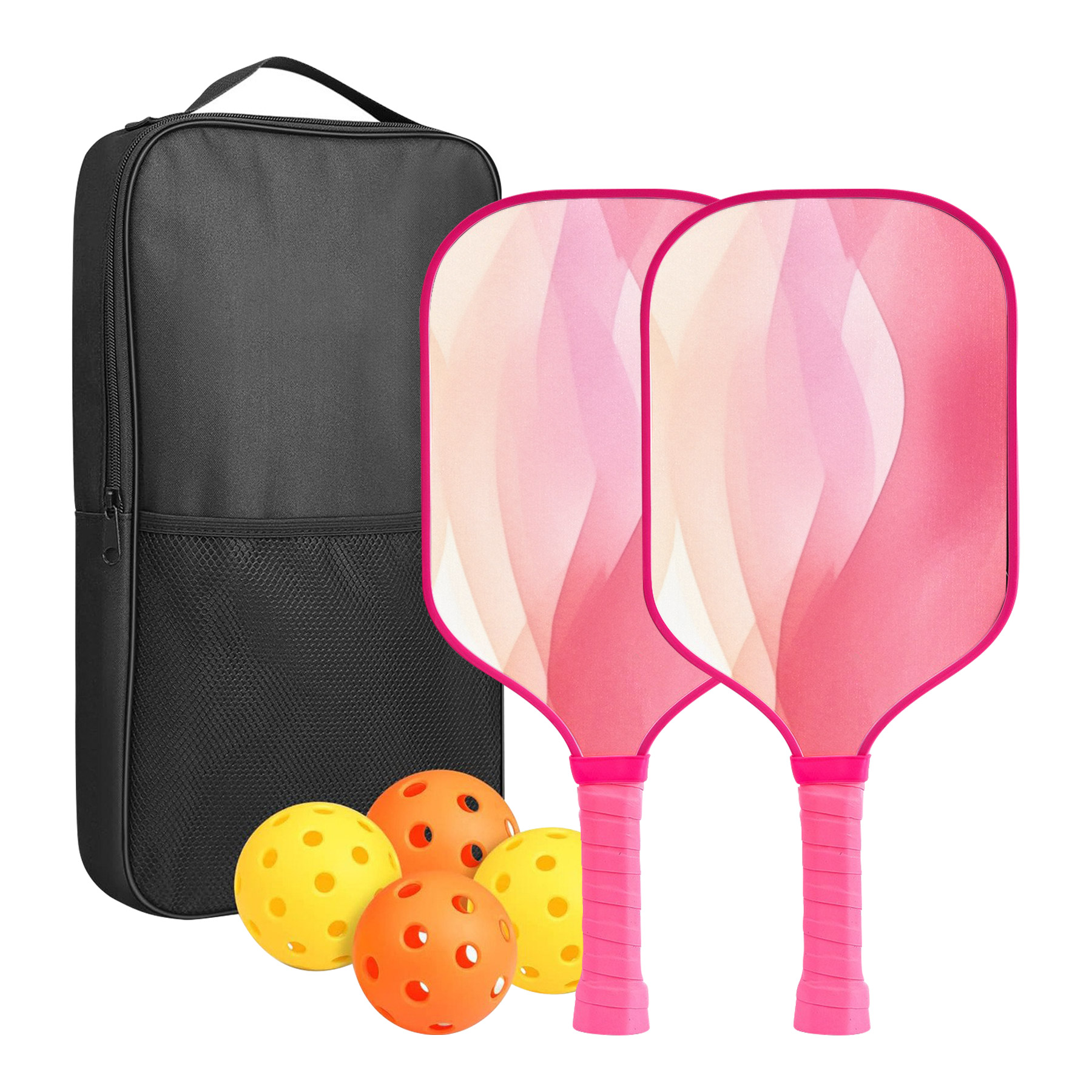 Custom Full Color Pickleball Racket Paddle & Ball Set w/ Carrying Bag 1
