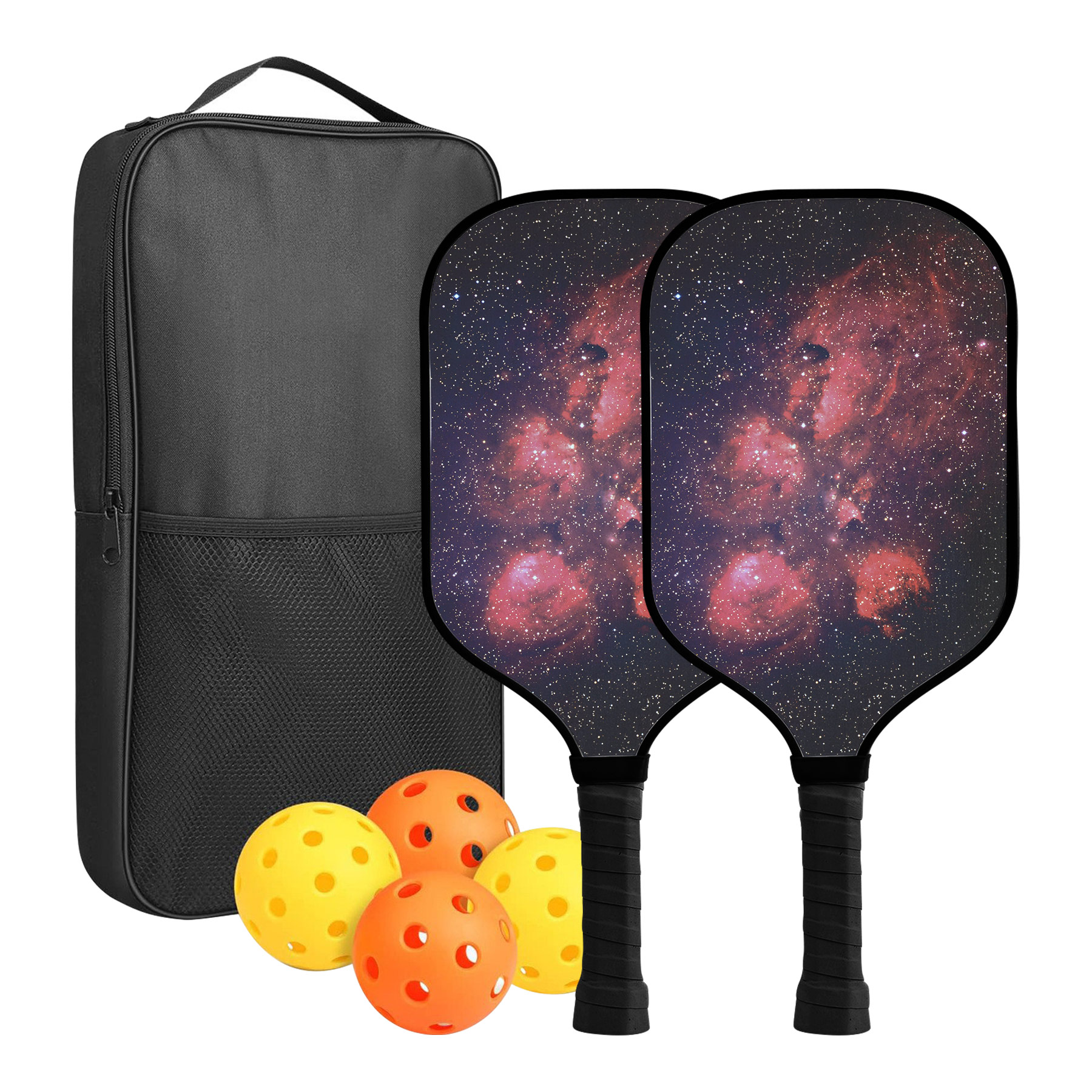 Custom Full Color Pickleball Racket Paddle & Ball Set w/ Carrying Bag 1
