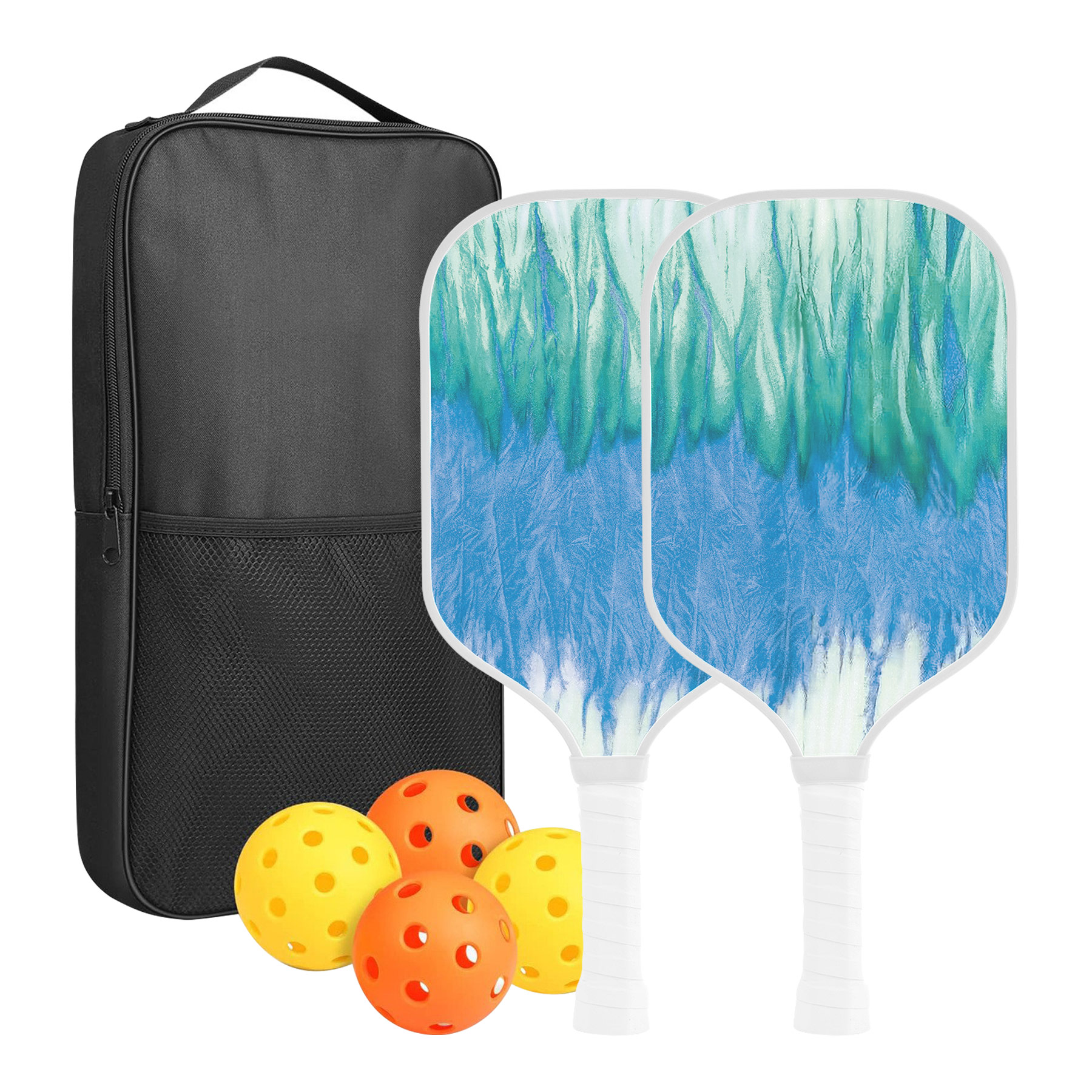 Custom Full Color Pickleball Racket Paddle & Ball Set w/ Carrying Bag 1