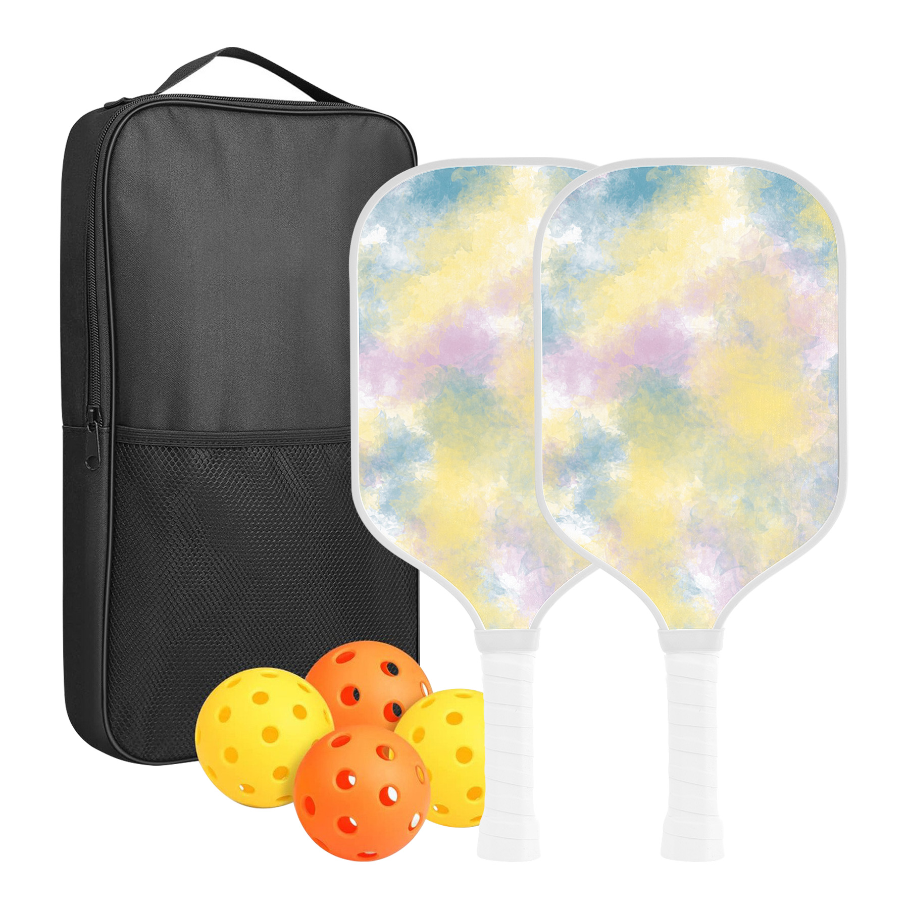 Custom Full Color Pickleball Racket Paddle & Ball Set w/ Carrying Bag 1