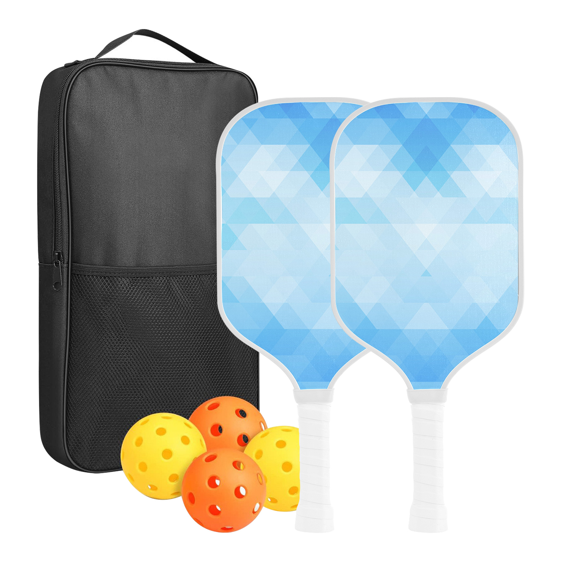 Custom Full Color Pickleball Racket Paddle & Ball Set w/ Carrying Bag 1