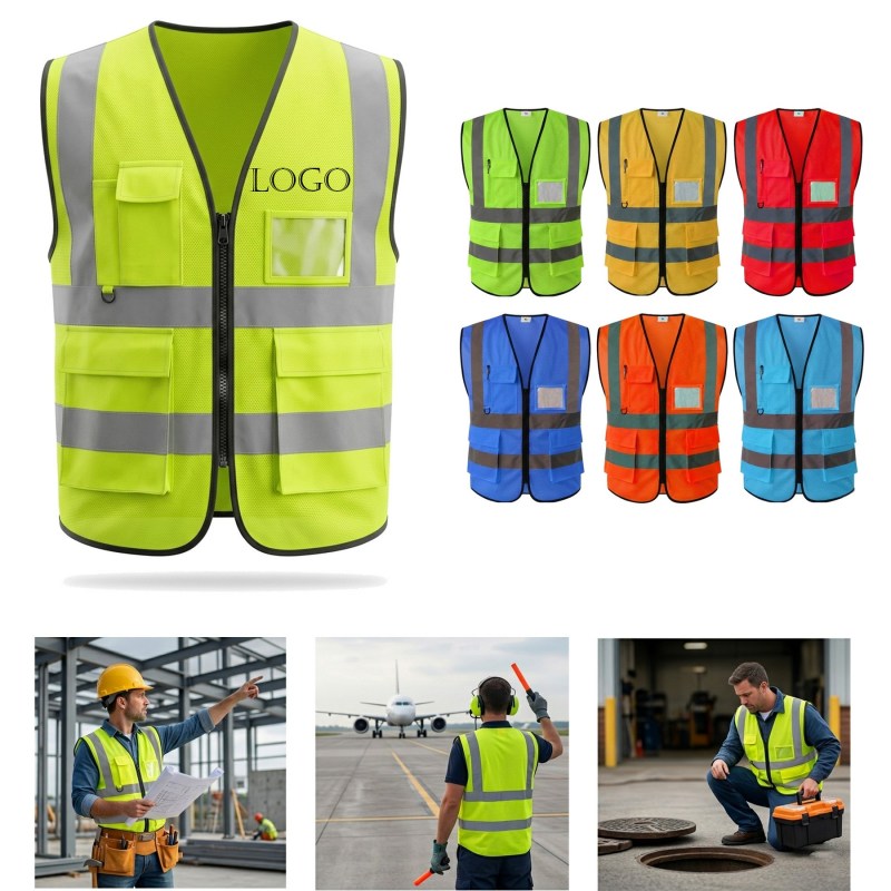 High-Visibility Reflective Safety Vest with Multiple Pockets 1 High-Visibility Reflective Safety Vest with Multiple Pockets 1