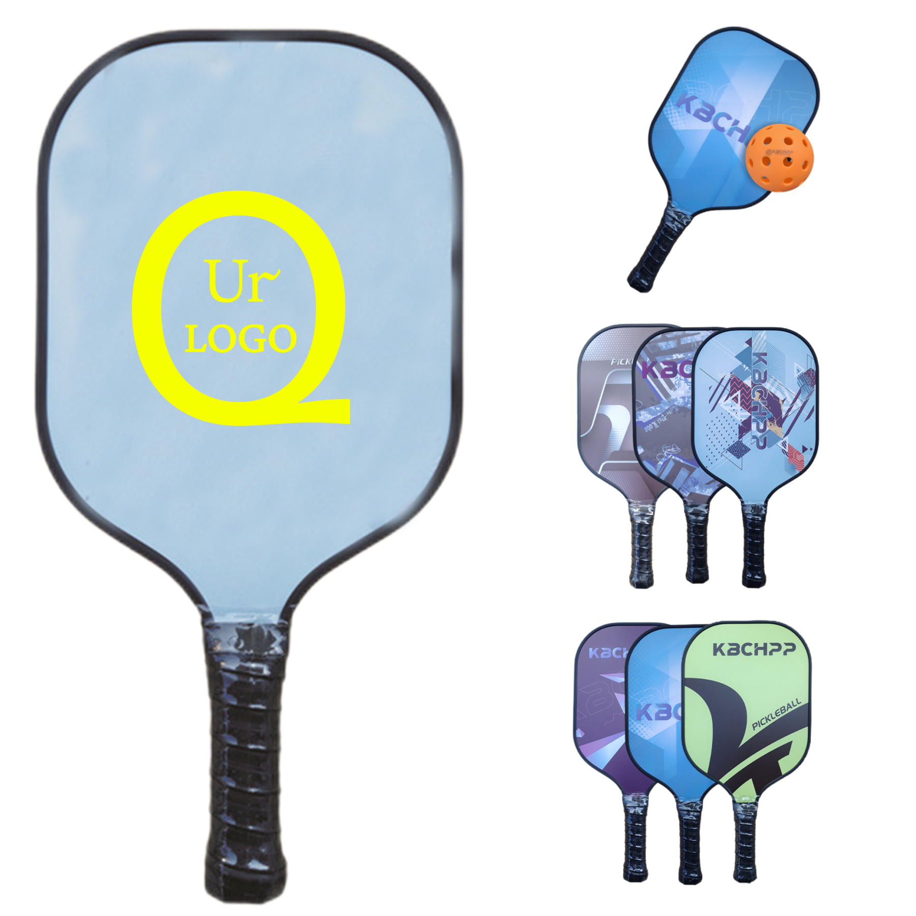 Glass Fibre Pickleball Paddle Set (15.5" X 7.9") 1