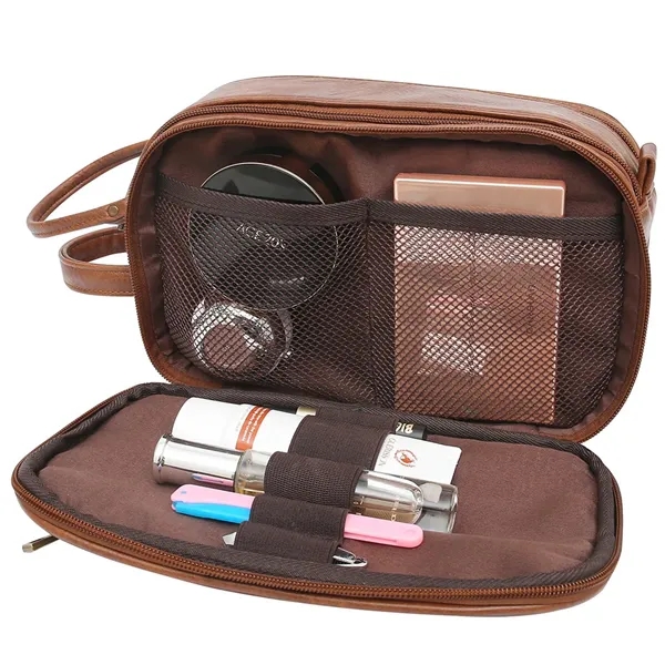 Travel Shaving Dopp Kit Leather Toiletry Bag for Men 1