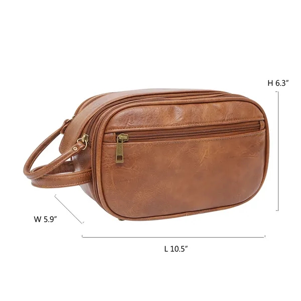 Travel Shaving Dopp Kit Leather Toiletry Bag for Men 1