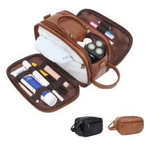 Travel Shaving Dopp Kit Leather Toiletry Bag for Men 1 Travel Shaving Dopp Kit Leather Toiletry Bag for Men 1