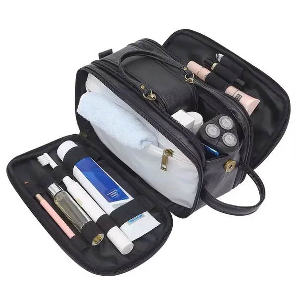 Travel Shaving Dopp Kit Leather Toiletry Bag for Men 1