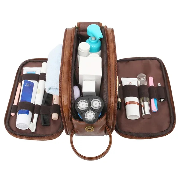 Travel Shaving Dopp Kit Leather Toiletry Bag for Men 1