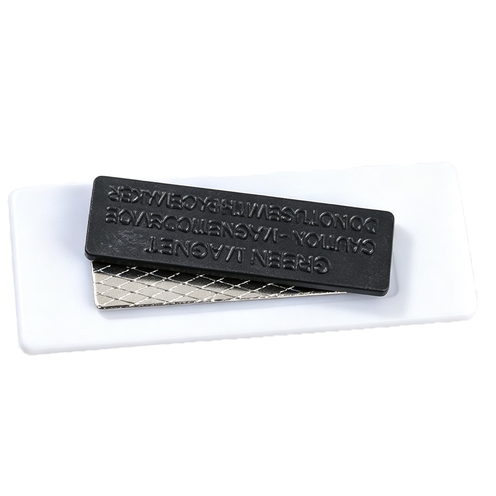 Erasable Replaceable Stainless Steel Name Tag W/ Magnet 1