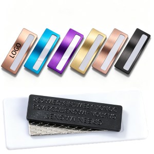 Erasable Replaceable Stainless Steel Name Tag W/ Magnet 1 Erasable Replaceable Stainless Steel Name Tag W/ Magnet 1