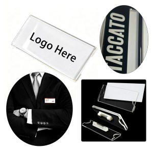 Crystal Clear Acrylic Name Tag Holder With Pin 1 Crystal Clear Acrylic Name Tag Holder With Pin 1