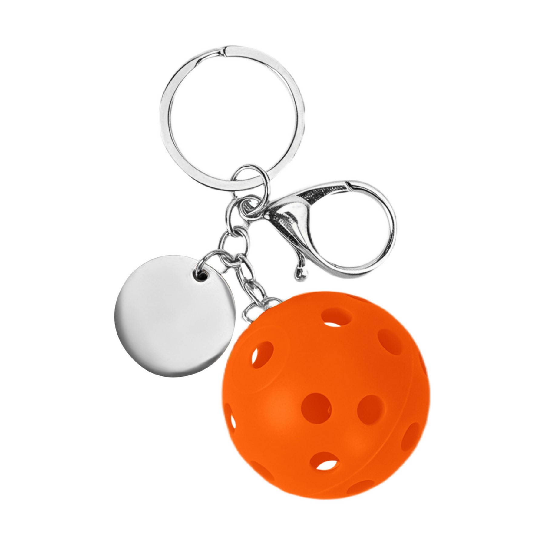 Small Pickleball Keychain W/ Round Tag 1