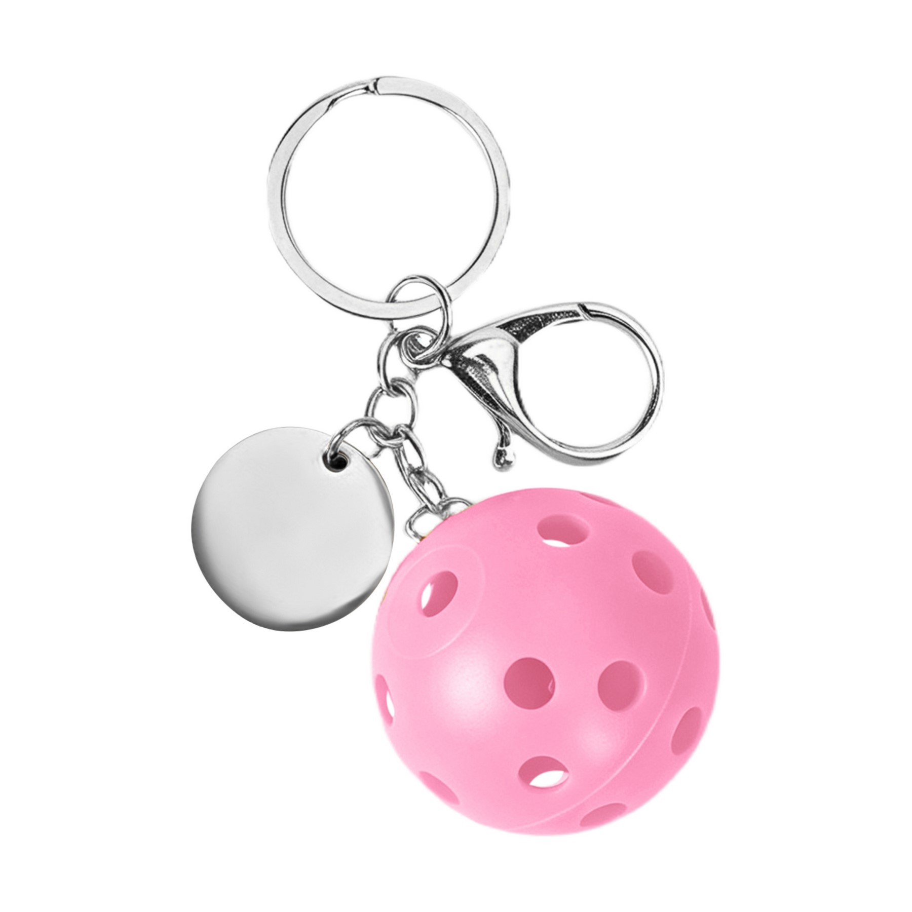 Small Pickleball Keychain W/ Round Tag 1