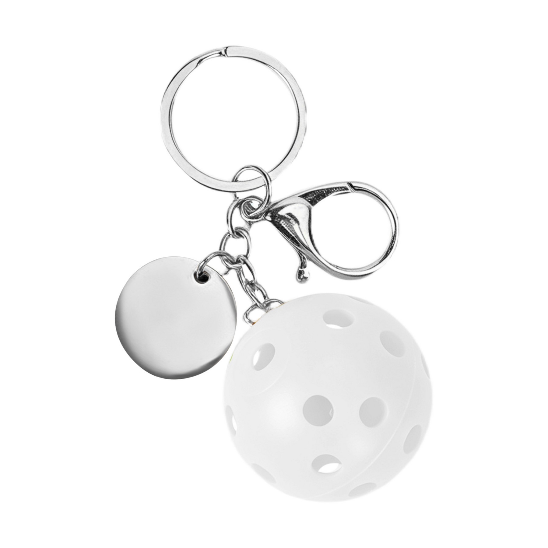 Small Pickleball Keychain W/ Round Tag 1