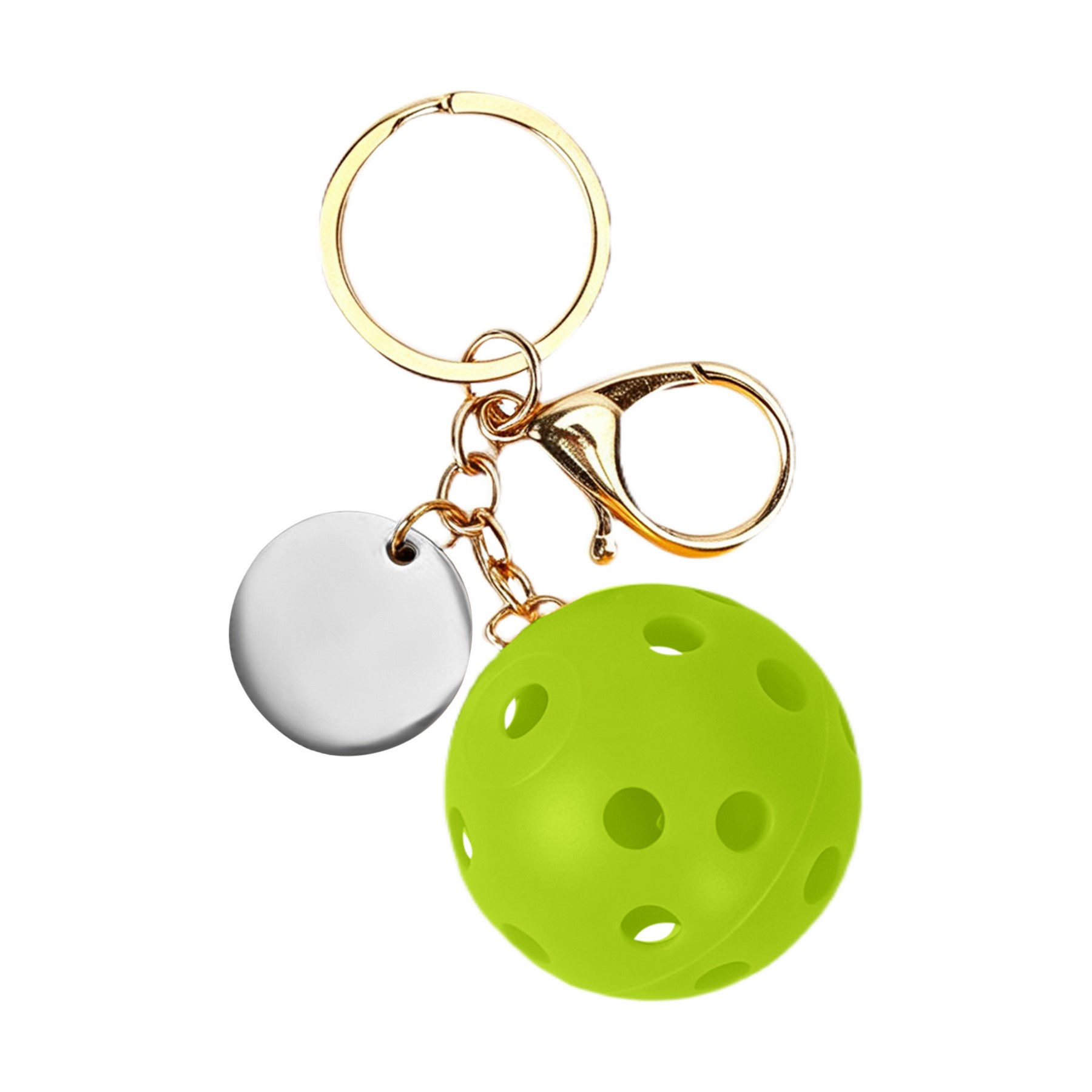 Small Pickleball Keychain W/ Round Tag 1