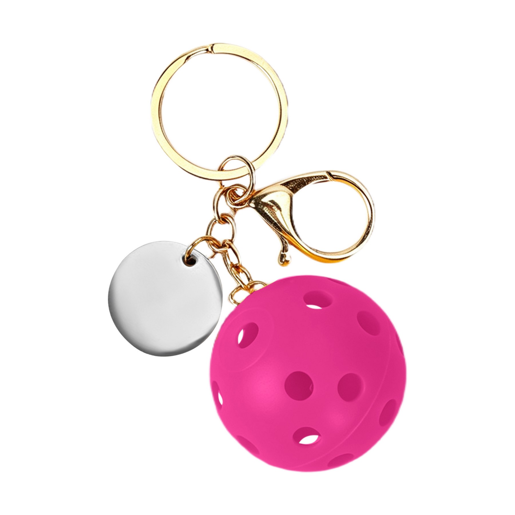 Small Pickleball Keychain W/ Round Tag 1