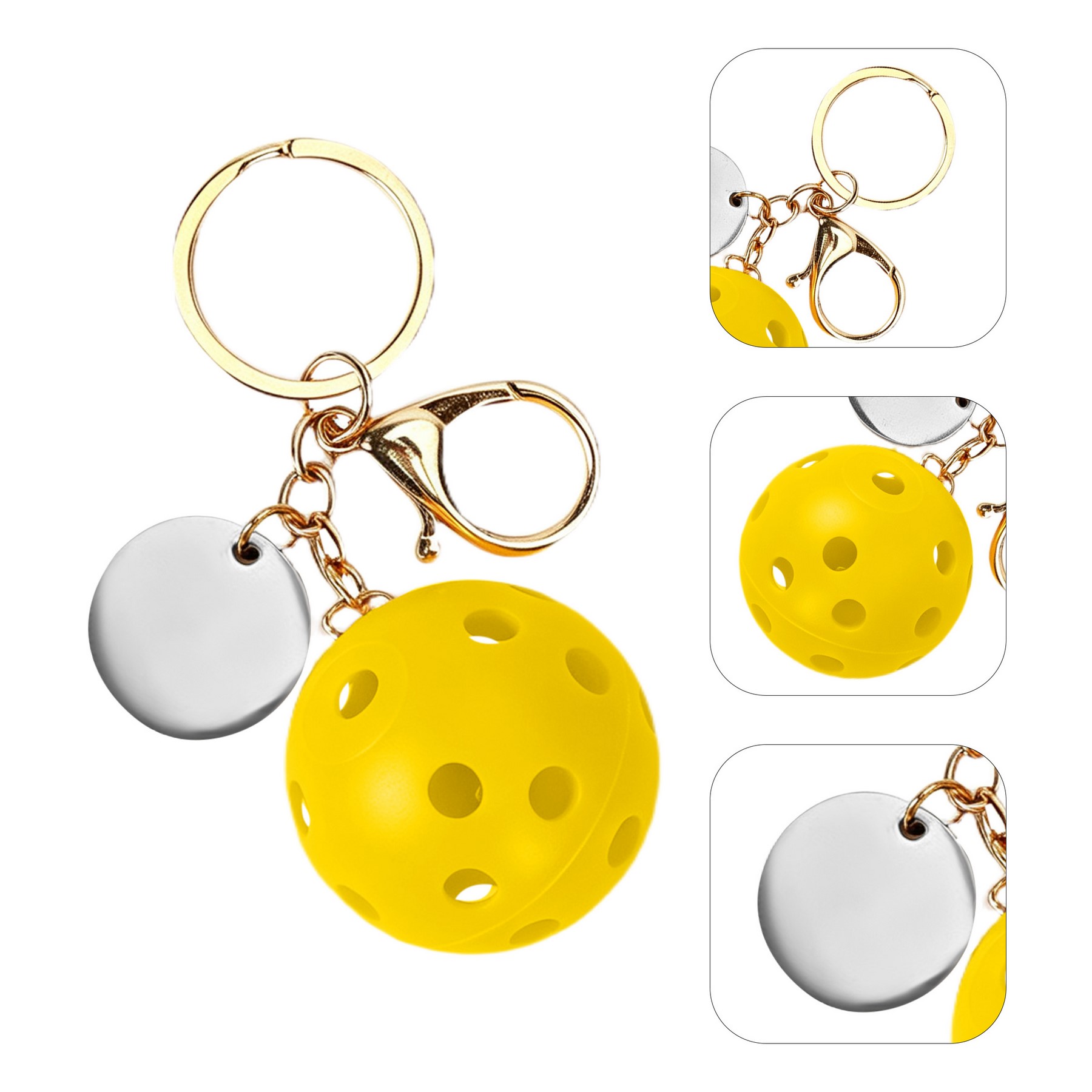 Small Pickleball Keychain W/ Round Tag 1