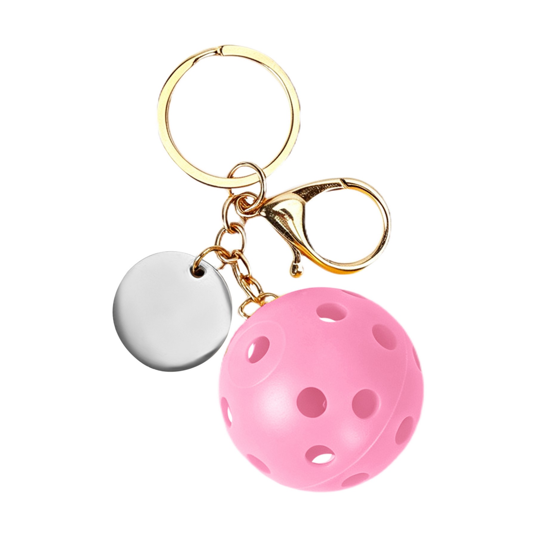 Small Pickleball Keychain W/ Round Tag 1