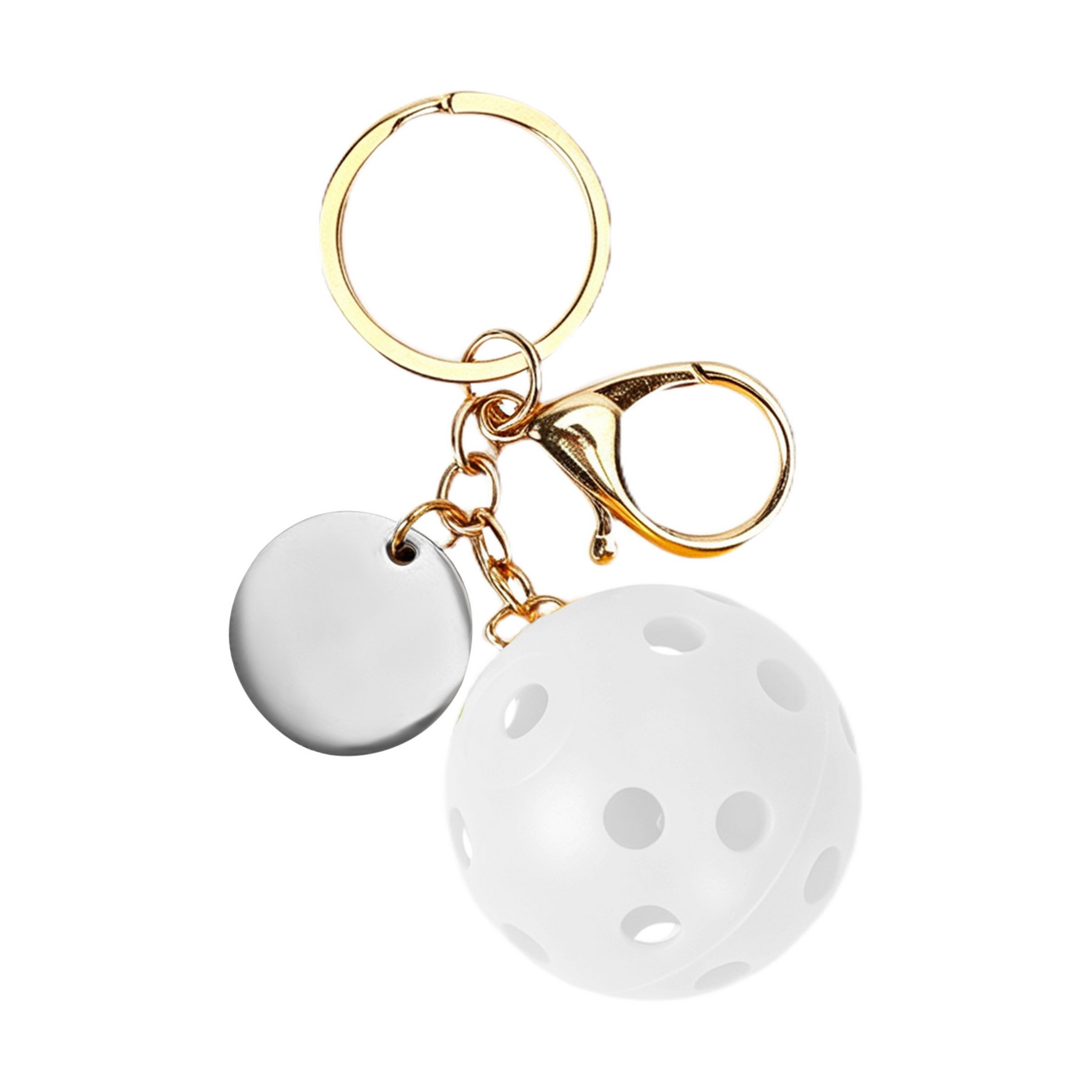 Small Pickleball Keychain W/ Round Tag 1