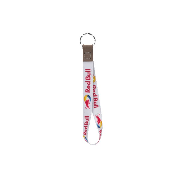 Dye Sublimated Keychain with Leather Accent 1