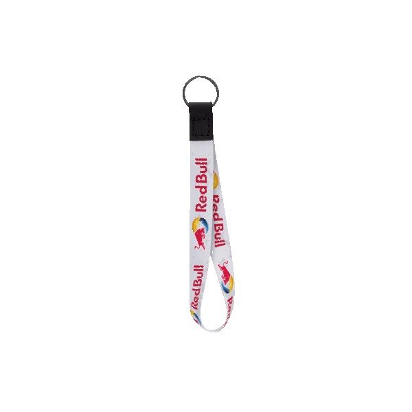 Dye Sublimated Keychain with Leather Accent 1