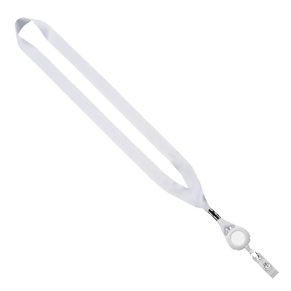 3/4" rPET Dye-Sublimated Lanyard with Metal Crimp And Badge Reel 1