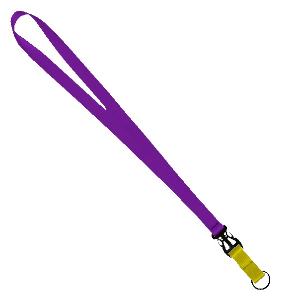3/4" Multi color (Top and bottom) Nylon Lanyard with Plastic Slide Buckle R 1