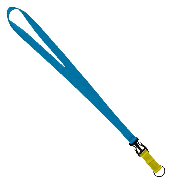 3/4" Multi color (Top and bottom) Nylon Lanyard with Plastic Slide Buckle R 1