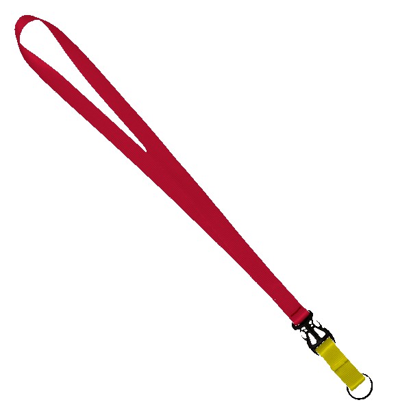 3/4" Multi color (Top and bottom) Nylon Lanyard with Plastic Slide Buckle R 1