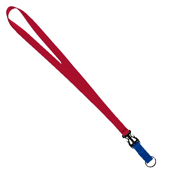 3/4" Multi color (Top and bottom) Nylon Lanyard with Plastic Slide Buckle R 1