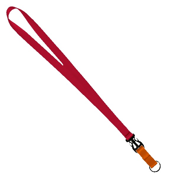 3/4" Multi color (Top and bottom) Nylon Lanyard with Plastic Slide Buckle R 1