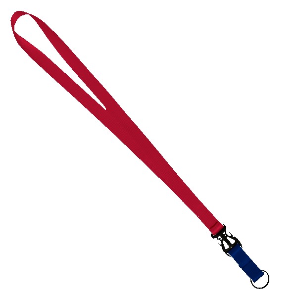 3/4" Multi color (Top and bottom) Nylon Lanyard with Plastic Slide Buckle R 1