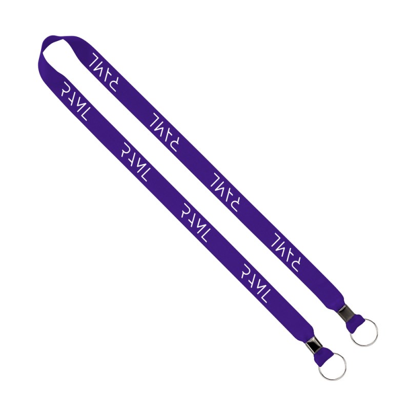 IMPORT Rush 3/4" Polyester 2-Ended Lanyard with Dual Silver Metal Crimp & Split-Ring 1 IMPORT Rush 3/4" Polyester 2-Ended Lanyard with Dual Silver Metal Crimp & Split-Ring 1