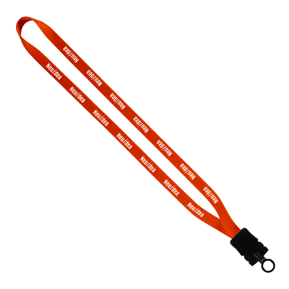 1/2" Smooth Nylon Lanyard with Snap-Buckle Release & O-Ring 1