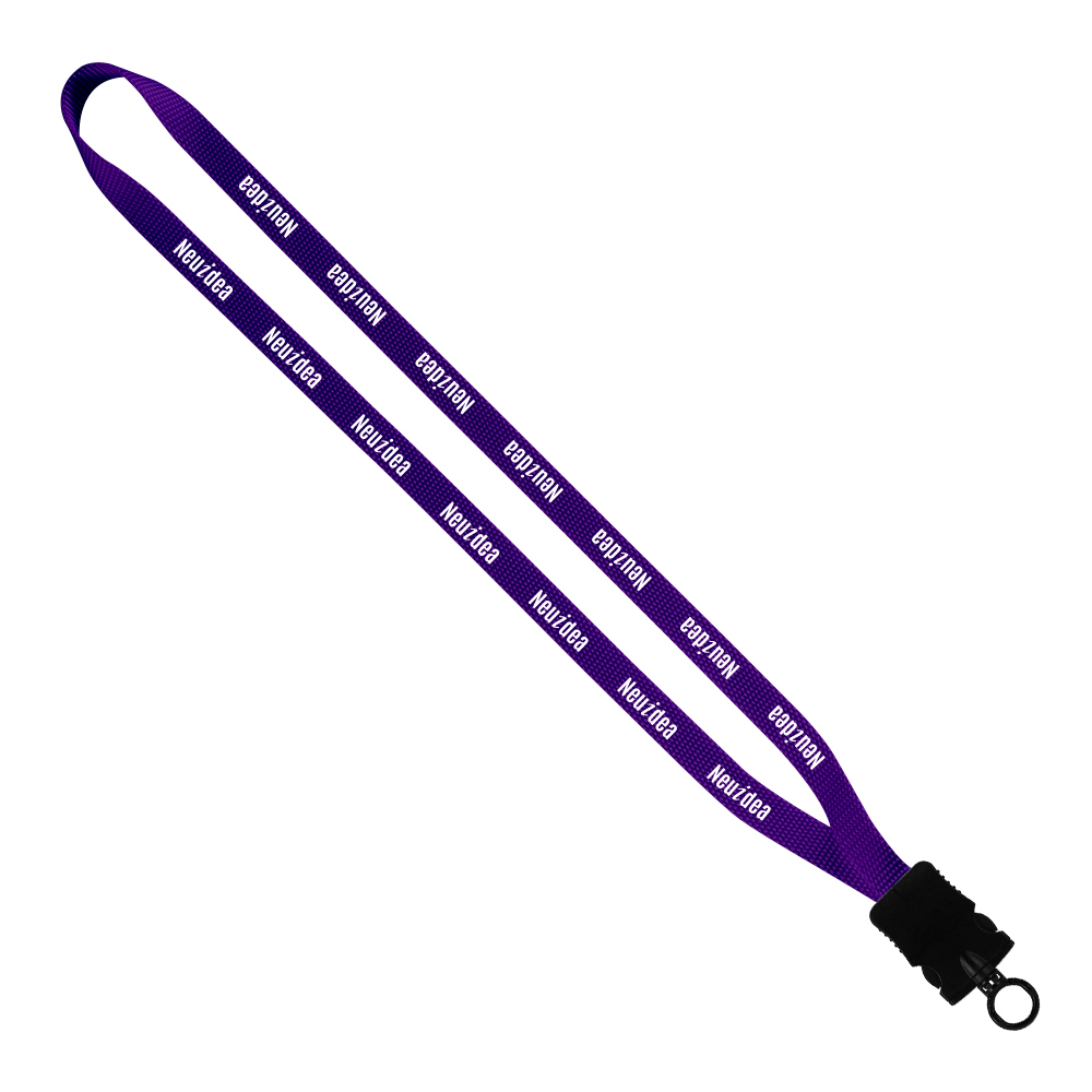 1/2" Smooth Nylon Lanyard with Snap-Buckle Release & O-Ring 1