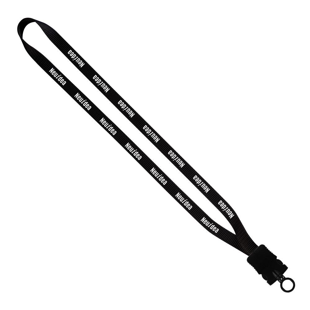 1/2" Smooth Nylon Lanyard with Snap-Buckle Release & O-Ring 1