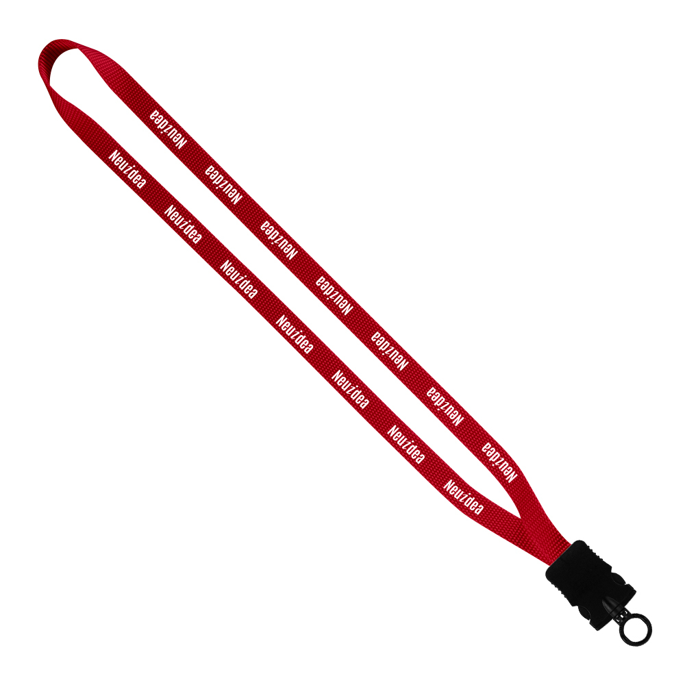 1/2" Smooth Nylon Lanyard with Snap-Buckle Release & O-Ring 1