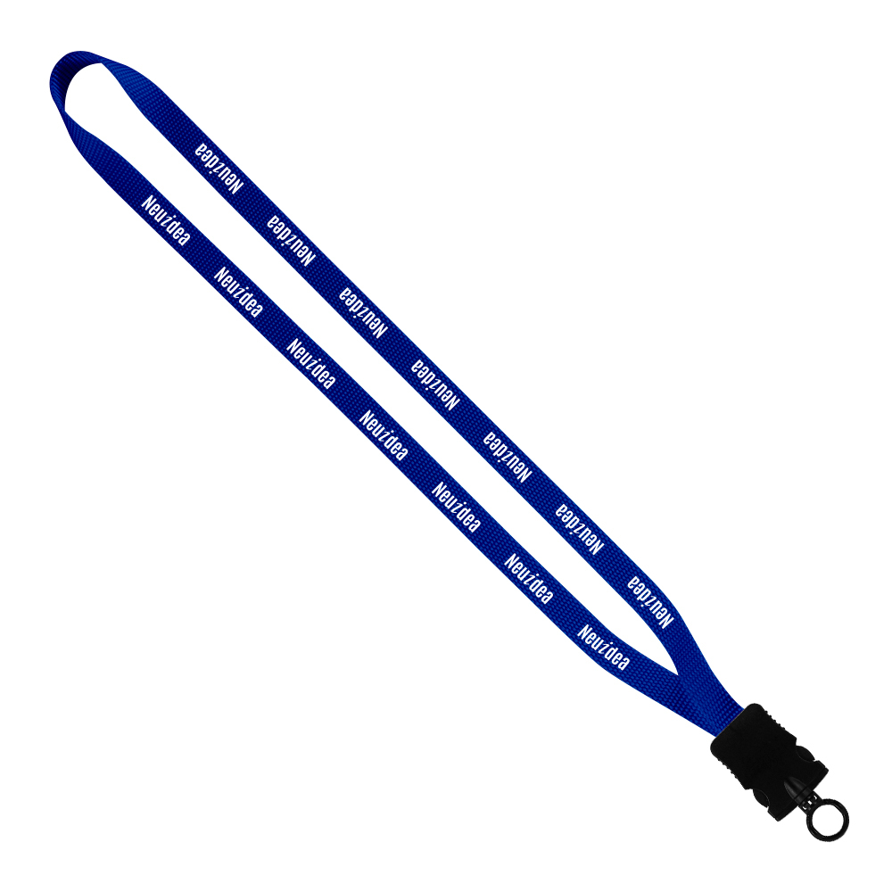 1/2" Smooth Nylon Lanyard with Snap-Buckle Release & O-Ring 1