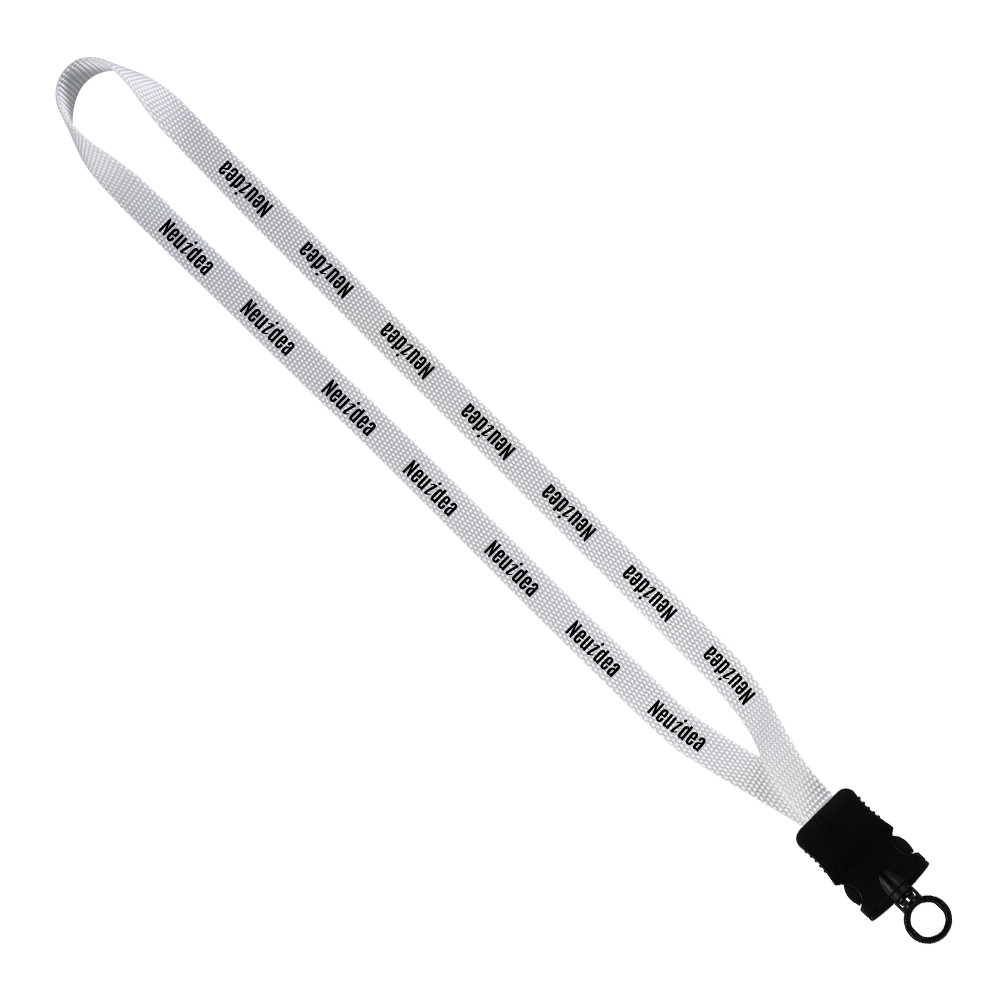 1/2" Smooth Nylon Lanyard with Snap-Buckle Release & O-Ring 1