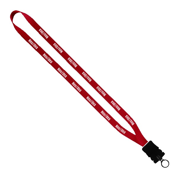 1/2" Smooth Nylon Lanyard with Snap-Buckle Release & O-Ring 1