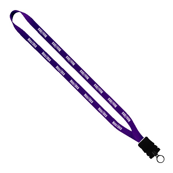 1/2" Smooth Nylon Lanyard with Snap-Buckle Release & O-Ring 1