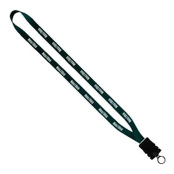 1/2" Smooth Nylon Lanyard with Snap-Buckle Release & O-Ring 1