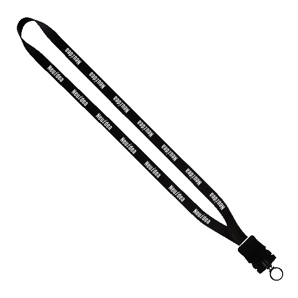 1/2" Smooth Nylon Lanyard with Snap-Buckle Release & O-Ring 1
