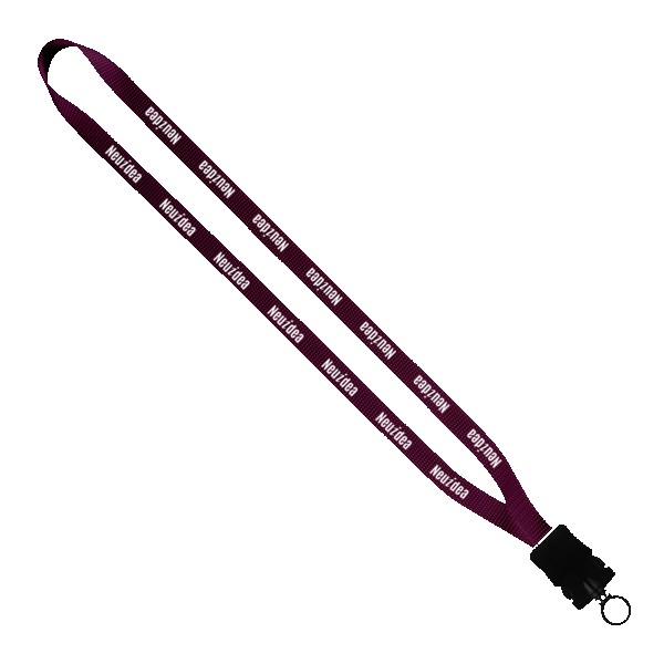 1/2" Smooth Nylon Lanyard with Snap-Buckle Release & O-Ring 1