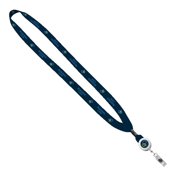 5/8" Dye-Sublimated Lanyard w/ Retractable Badge Reel 1