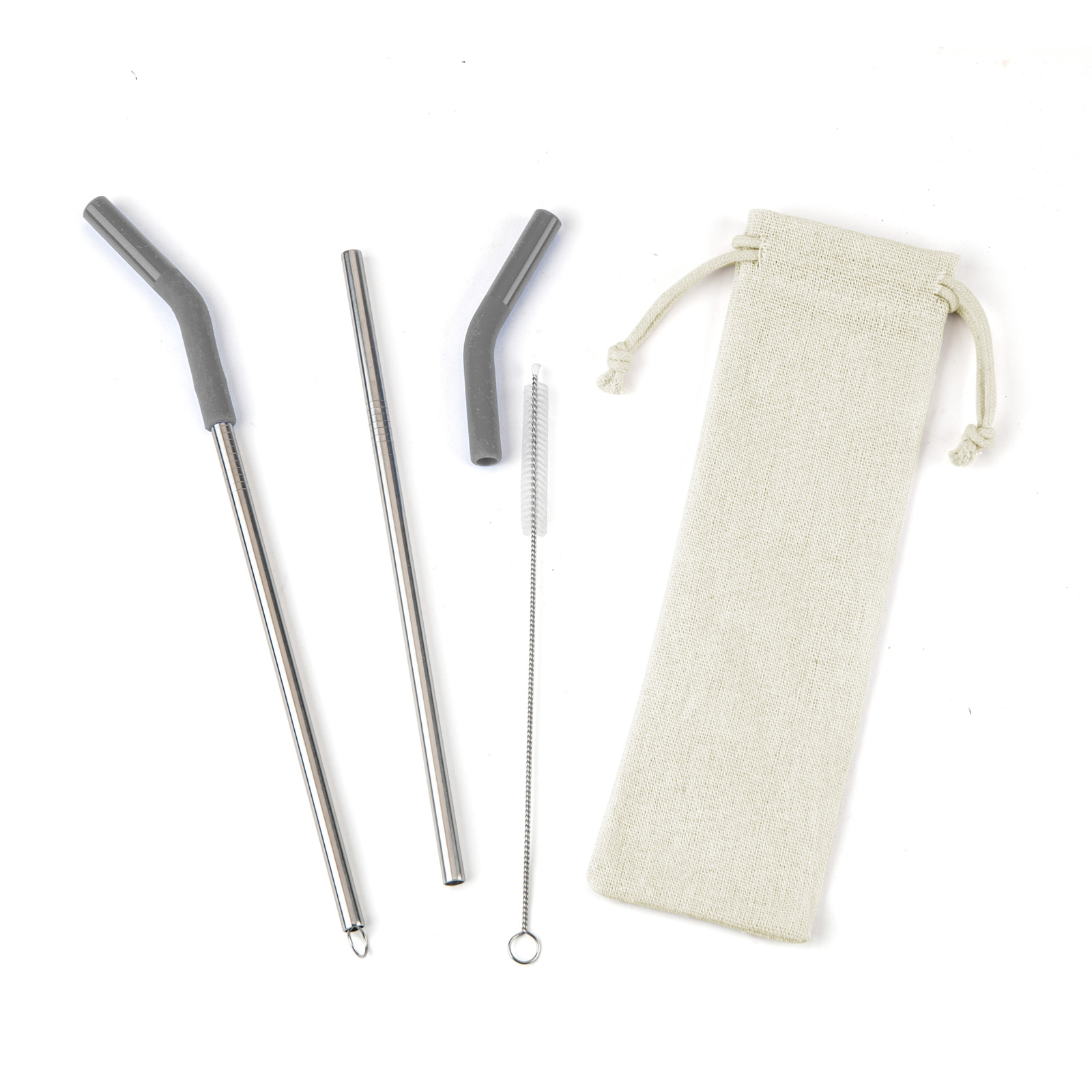 Reusable Stainless Steel Two Straw Set 1