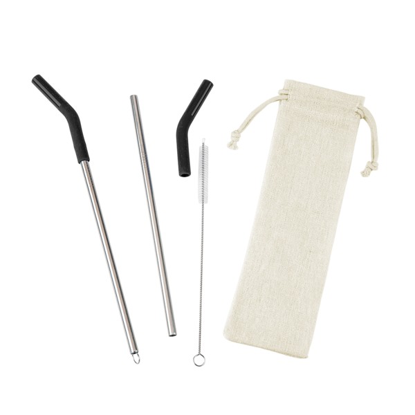 Reusable Stainless Steel Two Straw Set 1