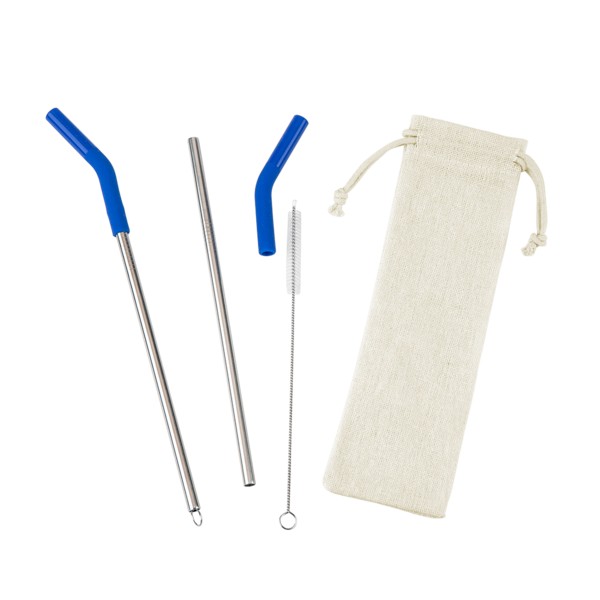 Reusable Stainless Steel Two Straw Set 1