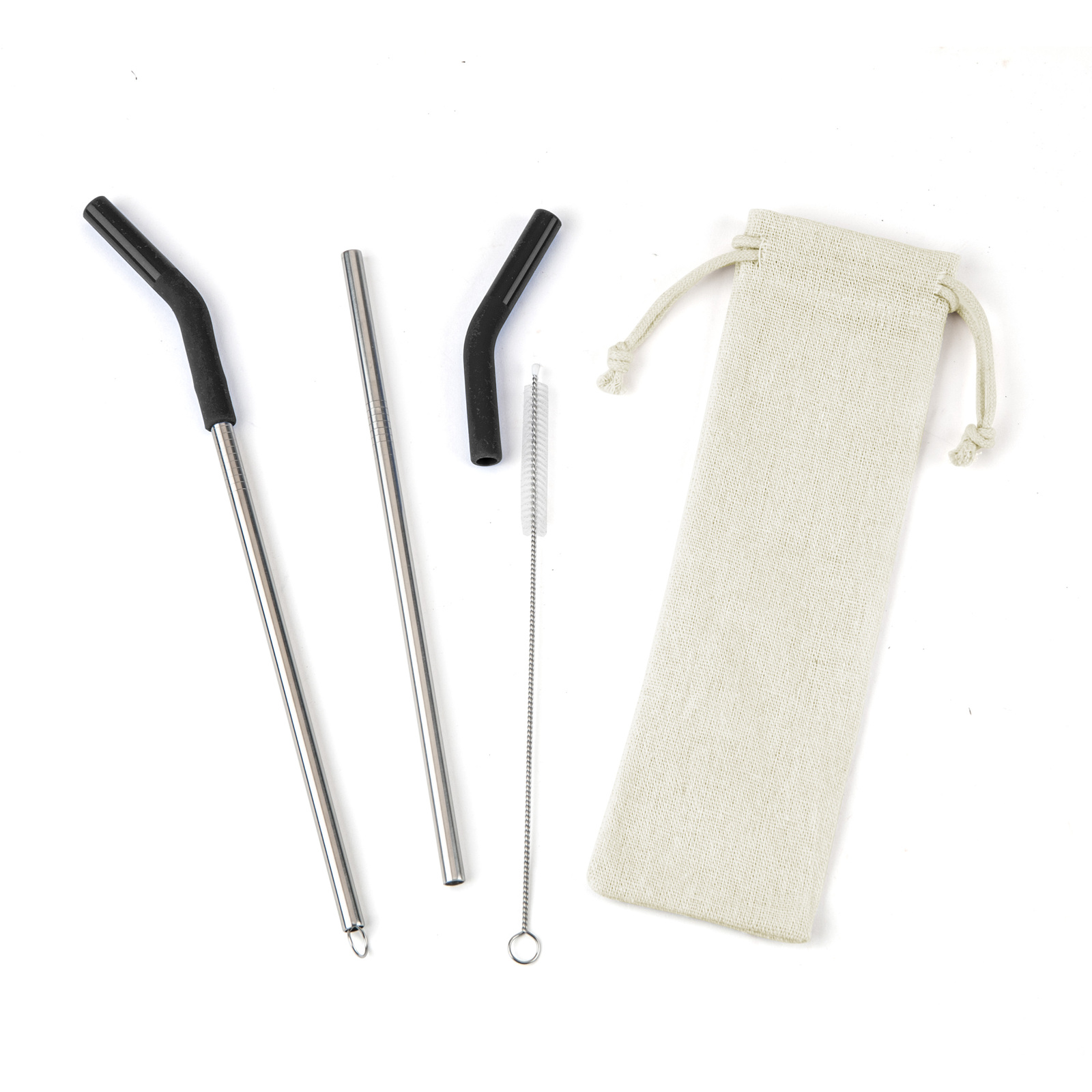 Reusable Stainless Steel Two Straw Set 1